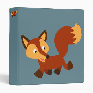 Cute Happy Cartoon Fox 3 Ring Binder