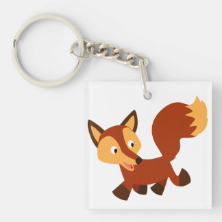 Cute Happy Cartoon Fox Acrylic Keychain