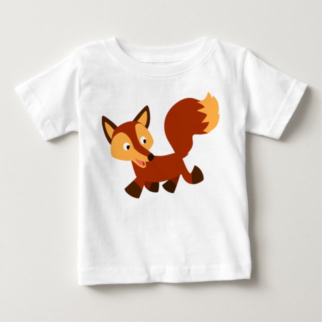 Cute Happy Cartoon Fox Baby T-Shirt (Front)