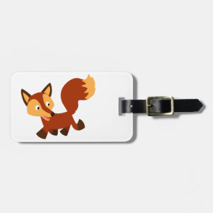 Cute Happy Cartoon Fox Luggage Tag