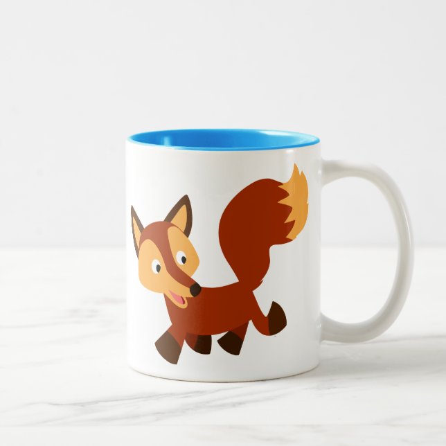 Cute Happy Cartoon Fox Mug (Right)