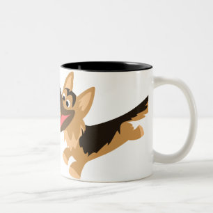 Cute Happy Cartoon German Shepherd Mug