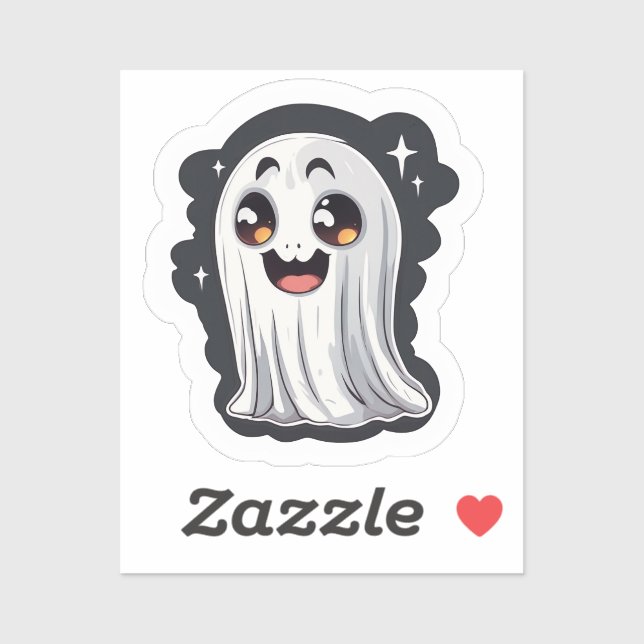 Cute Happy Cartoon Ghost Sticker (Sheet)