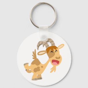 Cute Happy Cartoon Goat Keychain