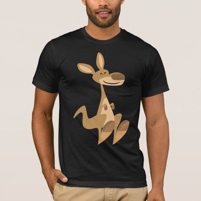 Cute Happy Cartoon Kangaroo T-Shirt (Front)
