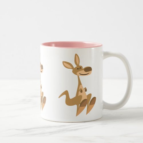 Cute Happy Cartoon Kangaroo Two_Tone Coffee Mug