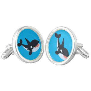 Cute Happy Cartoon Killer Whale Cufflinks
