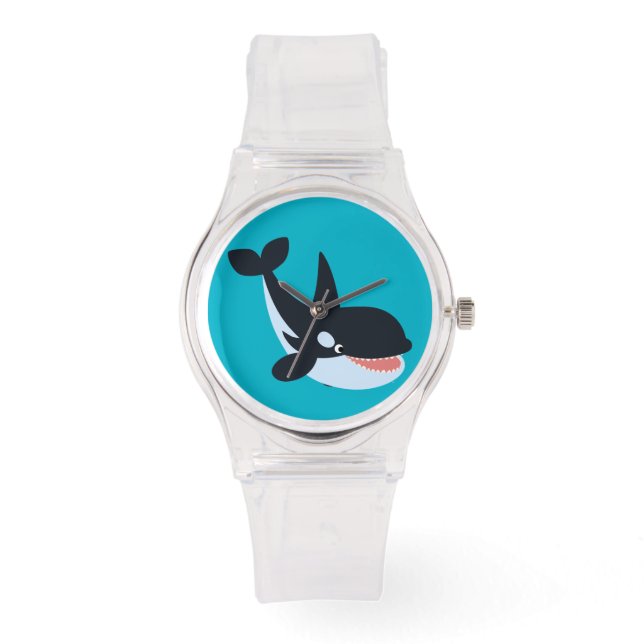 Cute Happy Cartoon Killer Whale Women Sporty Watch (Front)