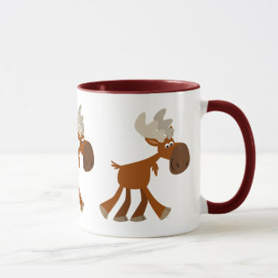 Cute Happy Cartoon Moose Mug