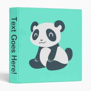 Cute Happy Cartoon Panda 3 Ring Binder