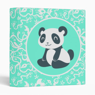 Cute Happy Cartoon Panda Binder