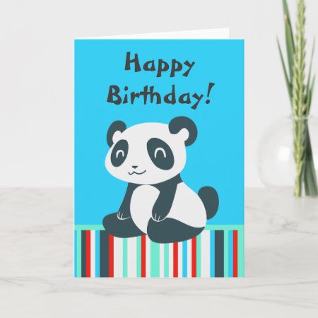 Cute Happy Cartoon Panda Card