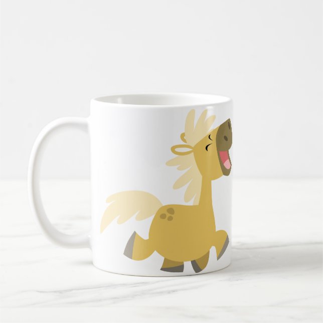 Cute Happy Cartoon Ponies Mug (Left)