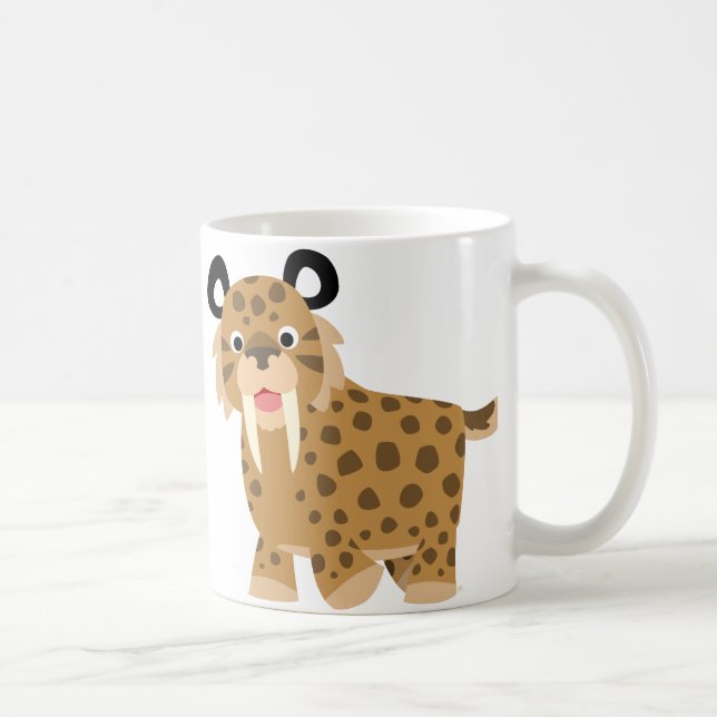 Cute Happy Cartoon Smilodon Mug (Right)