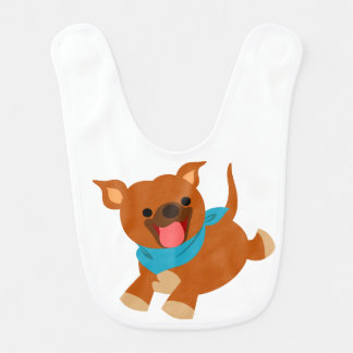 Cute Happy Cartoon Staffie Baby Bib