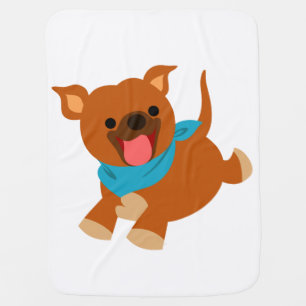 Cute Happy Cartoon Staffie Baby Blanket