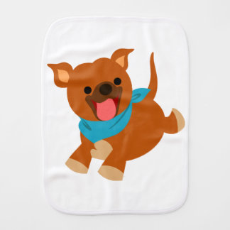 Cute Happy Cartoon Staffie Burp Cloth