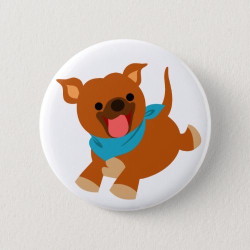 Cute Happy Cartoon Staffie Button Badge