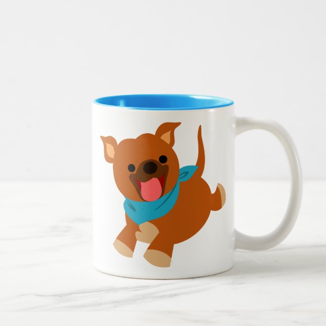 Cute Happy Cartoon Staffie Mug (Right)
