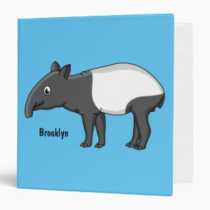 Cute happy cartoon tapir illustration 3 ring binder