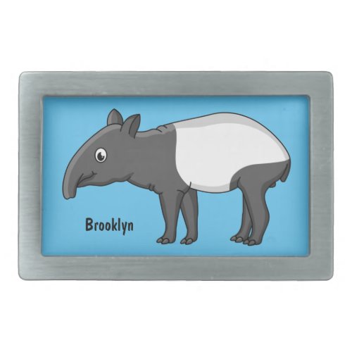 Cute happy cartoon tapir illustration belt buckle