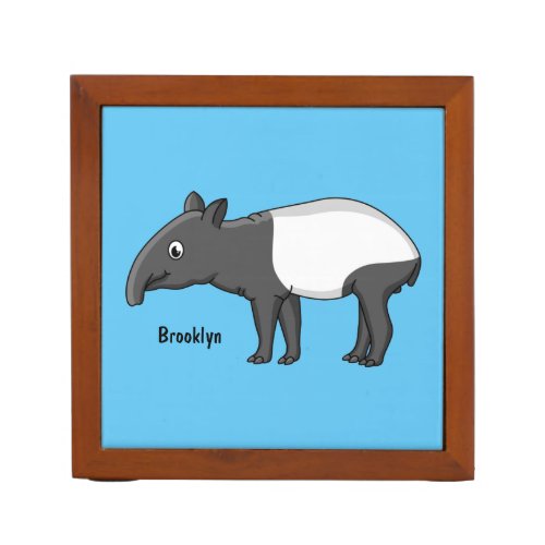 Cute happy cartoon tapir illustration desk organizer