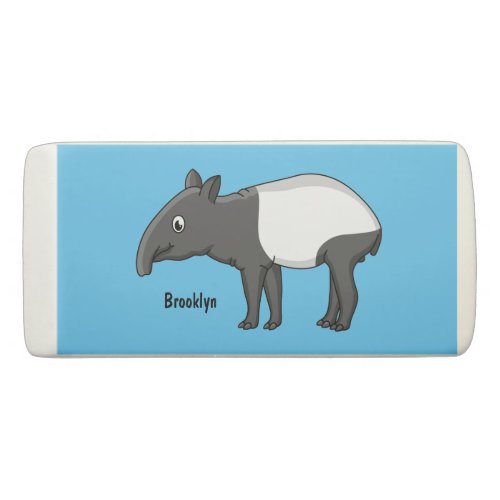 Cute happy cartoon tapir illustration eraser