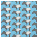 Cute happy cartoon tapir illustration fabric