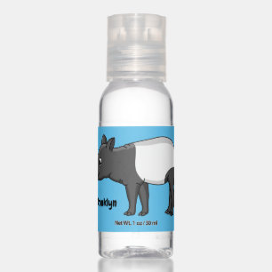 Cute happy cartoon tapir illustration hand sanitizer