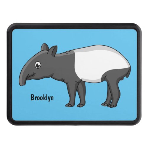 Cute happy cartoon tapir illustration hitch cover