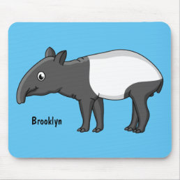 Cute happy cartoon tapir illustration mouse pad