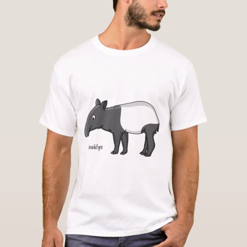 Cute happy cartoon tapir illustration T_Shirt