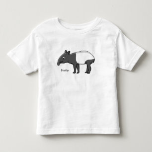 Cute happy cartoon tapir illustration toddler t-shirt