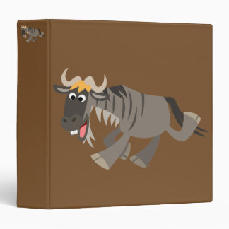 Cute Happy Cartoon Wildebeest Binder