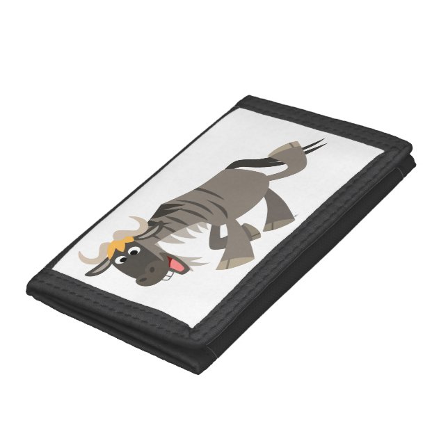 Cute Happy Cartoon Wildebeest Wallet (Bottom)