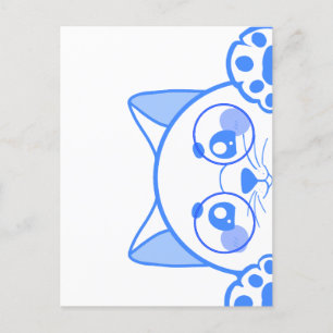 Cute Happy Cat With Round Glasses Postcard