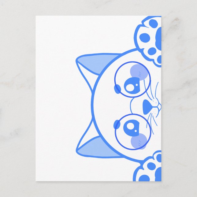 Cute Happy  Cat With Round Glasses Postcard (Front)