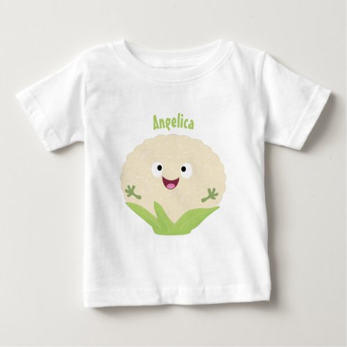 Cute happy cauliflower vegetable cartoon baby T_Shirt