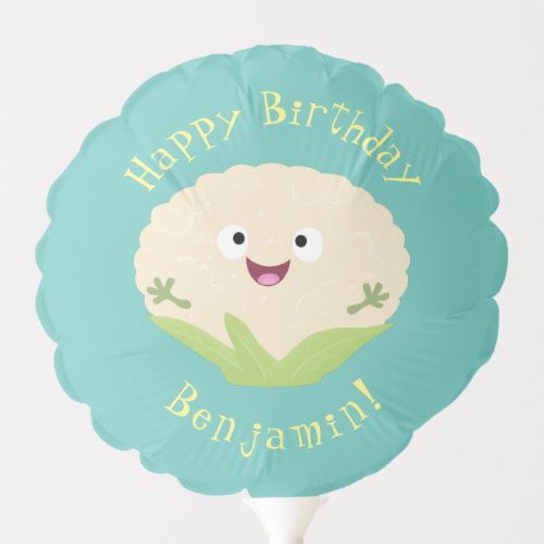 Cute happy cauliflower vegetable cartoon  balloon