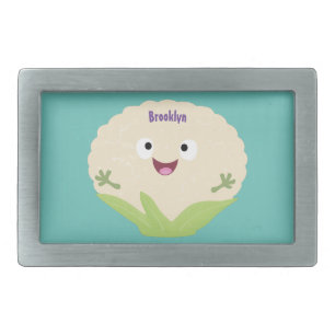 Cute happy cauliflower vegetable cartoon belt buckle