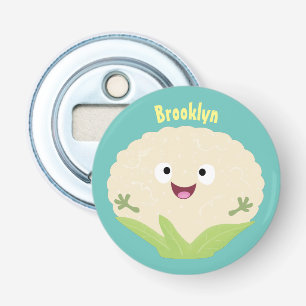 Cute happy cauliflower vegetable cartoon bottle opener