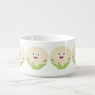 Cute happy cauliflower vegetable cartoon bowl
