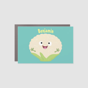 Cute happy cauliflower vegetable cartoon car magnet