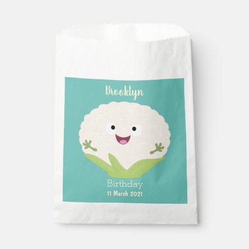 Cute happy cauliflower vegetable cartoon favor bag