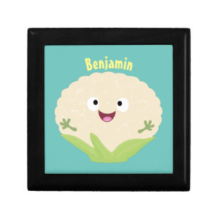 Cute happy cauliflower vegetable cartoon gift box