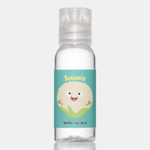 Cute happy cauliflower vegetable cartoon hand sanitizer