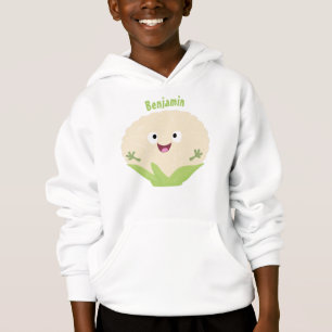Cute happy cauliflower vegetable cartoon hoodie