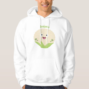 Cute happy cauliflower vegetable cartoon hoodie