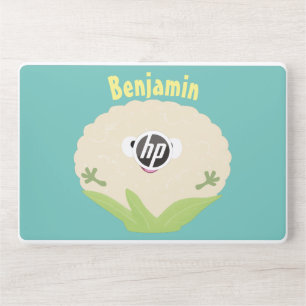 Cute happy cauliflower vegetable cartoon HP laptop skin