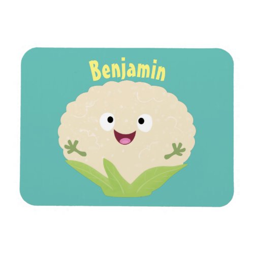 Cute happy cauliflower vegetable cartoon  magnet